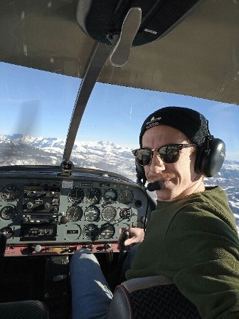 Selfie au dessus des Alpes
