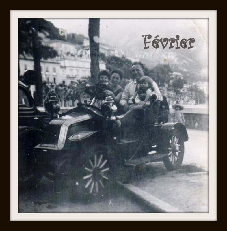 FEVRIER, Ma mere déjà en auto ancienne, 1954