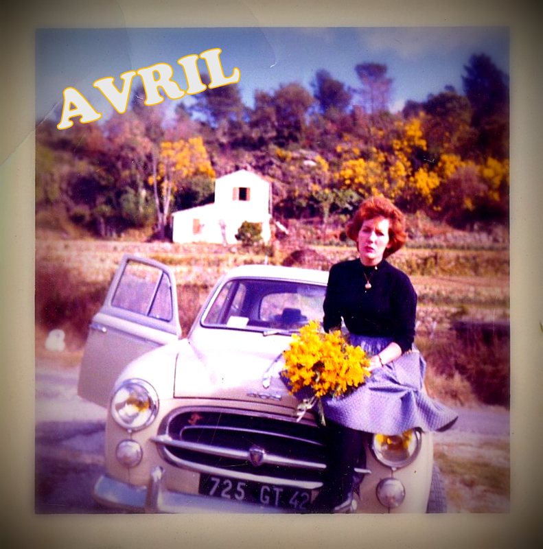 AVRIL, Ma mère et  sa 1ere 403 , vintage cars & co